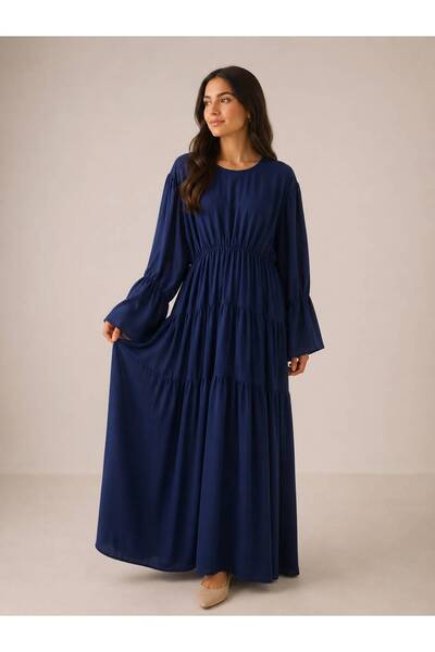 Ophelia Liya Dubai Style Abaya – Elegant Long Sleeve Maxi Dress with Matching...