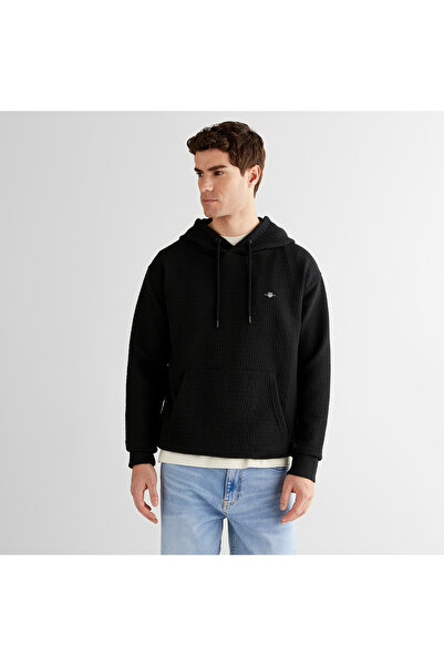 Gant Erkek Siyah Regular Fit Kapüşonlu Sweatshirt