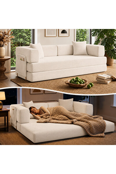Generic Sofa Bed, Durable Lightweight Ready Filled Convertible Floor Sofa wit...