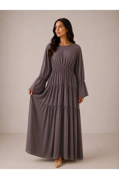 Ophelia Liya Dubai Style Abaya – Elegant Long Sleeve Maxi Dress with Matching...