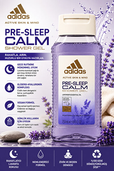adidas Active Skin & Mind Pre-Sleep Calm Duş Jeli 250 ml - Lavanta Özlü Rahat...