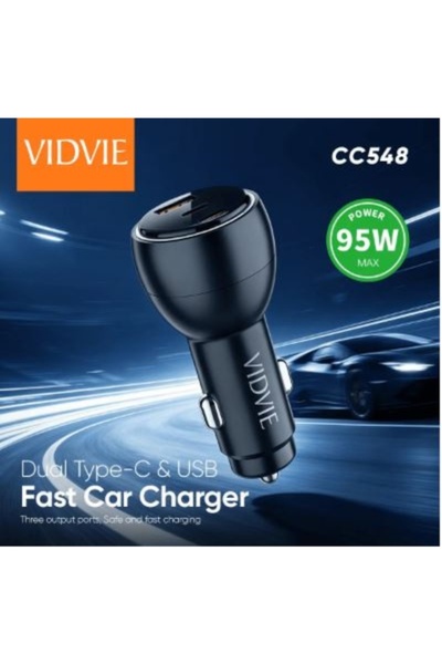 Vidvie Dual Type-C & USB Fast Car Charger
