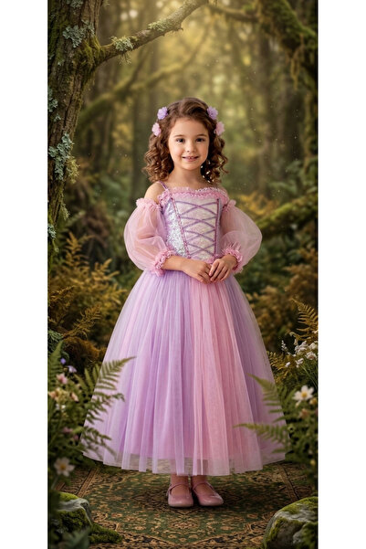 Seplin Fashion Rapunzel kostümü. Lila elbise. Tütü etek. Pembe tül elbise. Li...