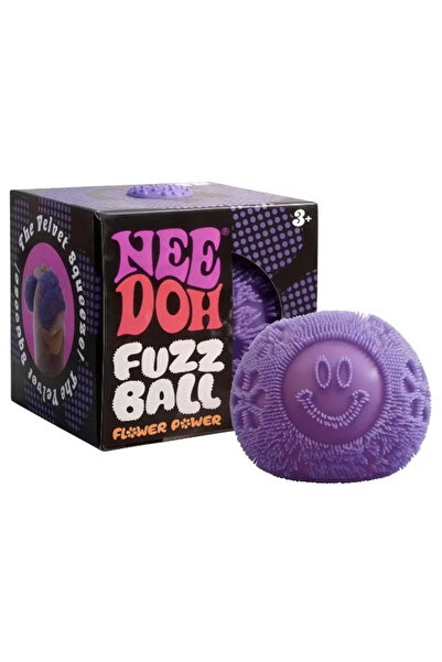 Needoh Fuzz Ball Squishy Smiley Toy | Velvet-Touch Sensory Fidget Ball for St...