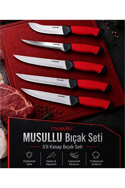 Musullu 5 Lİ PROFESYONEL KASAP BIÇAK