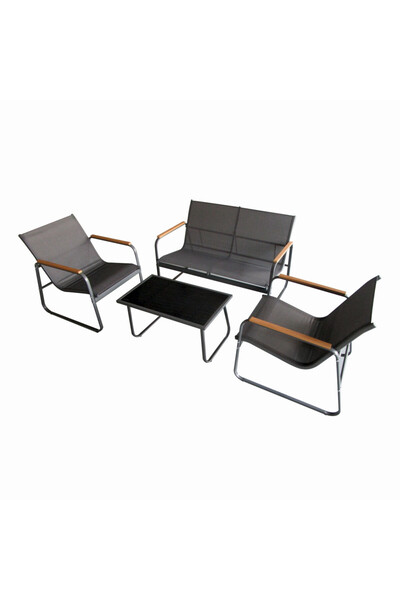 KlugMeister Set mobilier terasa/gradina KJF5226, doua fotolii + canapea + mas...