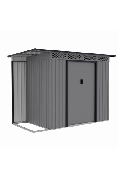 MESTERINO Casuta / magazie de gradina premium metalica, Chester-A, Gri/Bej, d...