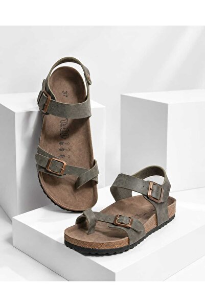 Slipcat Women's Anatomical Cork Sole Double Buckle Flip-Flop Casual Sandals