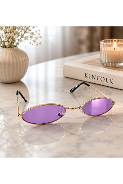 Vipfoni Small Oval Metal Frame Sunglasses