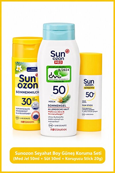 Sunozon Med Sunozon Seyahat Boy Güneş Koruma Seti ( Med Jel 50ml + Süt 50ml +...
