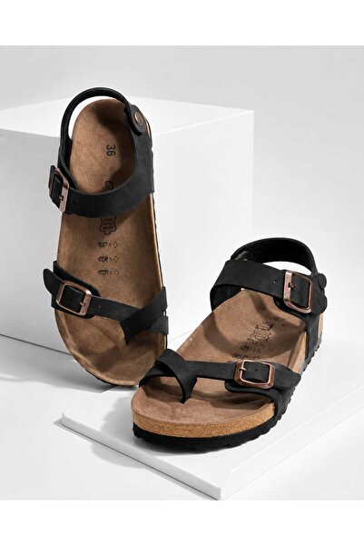 Slipcat Women's Anatomical Cork Sole Double Buckle Flip-Flop Casual Sandals