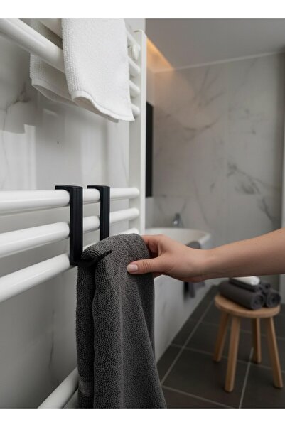 usin 2-Piece Hanger Black Bathroom Radiator Heating Radiator Honeycomb Towel ...