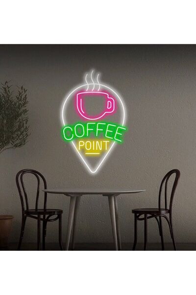 COFFEE POINT Yazılı ve Şekilli Neon Tabela