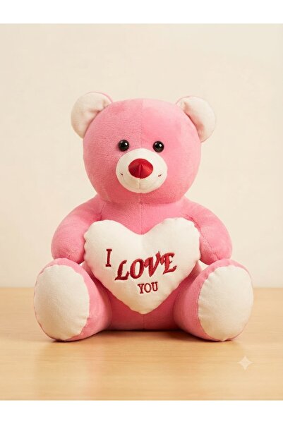 NARE 45 CM Peluş Ayıcık Kalpli I Love You Yazılı Büyük Boy Teddy Bear Sevgili...