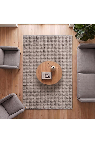 Derya Home Koridor Falcon Kahve Kabartmalı Peluş Halı Odalar ve Salon İçin Mo...