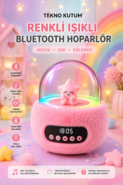 TEKNOKUTUM Taşınabilir Bluetooth Hoparlör RGB Işıklı