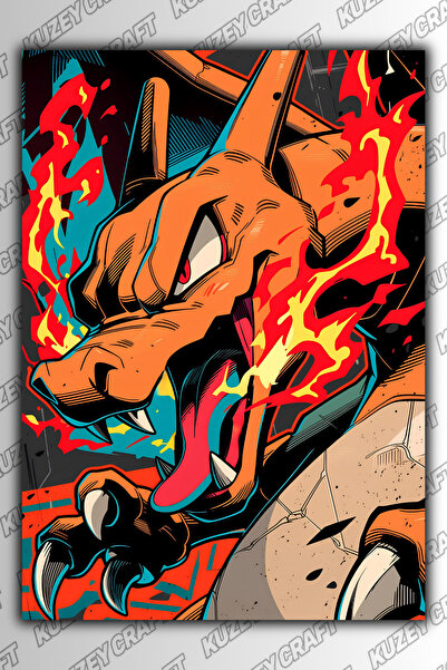 Kuzey Craft Charizard Pokemon Metal Poster Duvar Tablosu Özel Tasarım Hediye ...