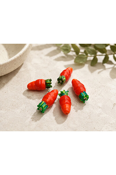 ADAMODART Handmade Murano Glass Carrot Beads – Lampwork Jewelry Making Bead (...