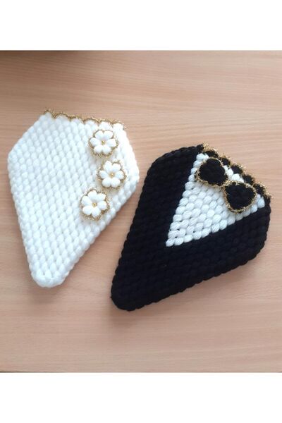 elara knits hand made طقم منشفتين مصنوعتين يدويًا للعروس والعريس