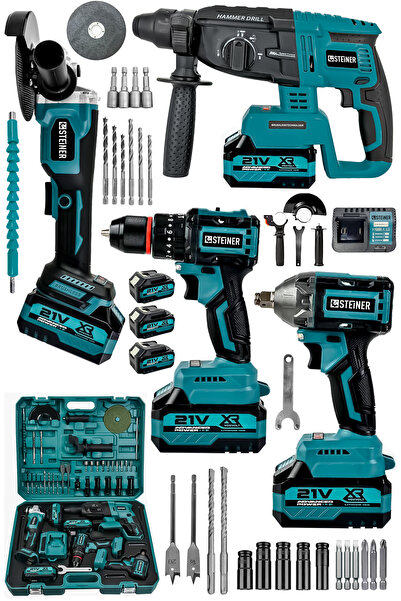 STEİNER 21V Darbeli Kömürsüz Kırıcı Delici Hilti & Taşlama & Matkap & Somun S...