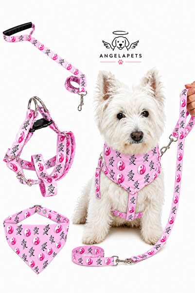 Angelapets Adjustable Scarf, Chest Harness and Travel Strap Set of 3