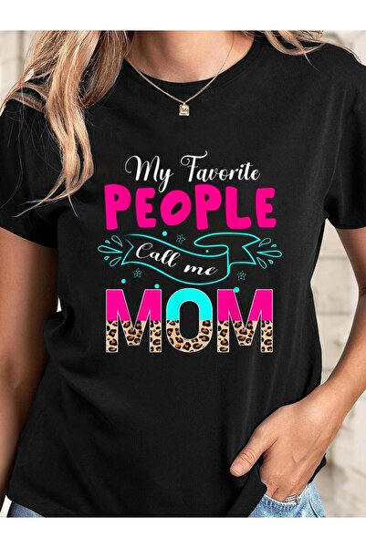 12 Teknoloji تي شيرت بطباعة "My Favorite People Call Me Mom" بتصميم لطيف بنقش...