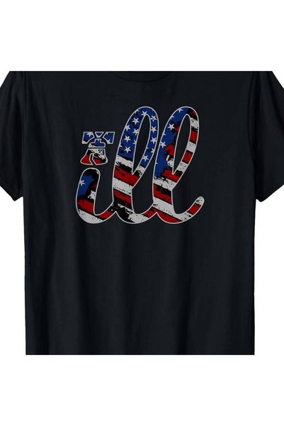 1001 Line Ill Philadelphia Philly American Flag Grunge Liberty Bell T-Shirt V...
