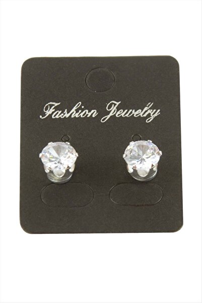 ZERO LAND Muratech Zircon Single Stone (84538) Earrings-11931164-Silver Color