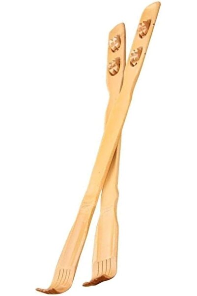 FWM Bamboo massage roller, natural color, with dual function for back relaxat...