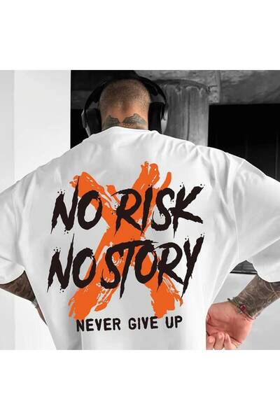 NOURAM تي شيرت RISK NO STORY، قميص صيفي مسامي بتصميم ستريت وير مع طباعة حروف،...
