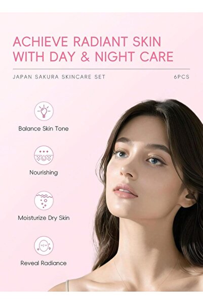 LAIKOU Japan Sakura Skincare Set - Cleanser, Toner, Lotion, Serum, Eye Cream,...