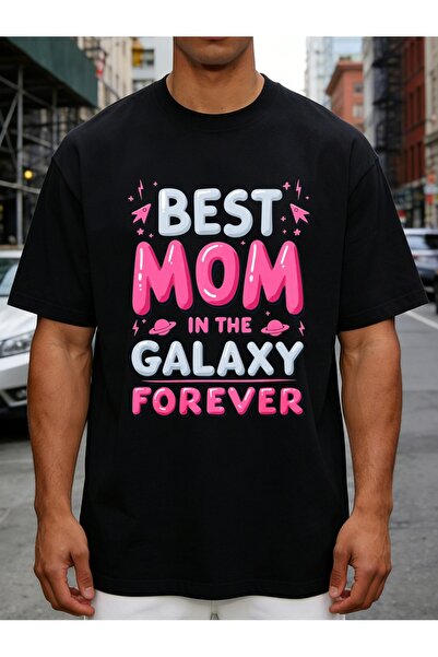 BASEPULSE Fun Style Men's T-Shirt Best Mom In The Galaxy Forever Graphic Desi...