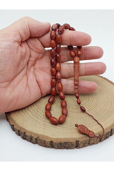 Yasamtohumu Bloodwood 33-Piece Barley Cut Prayer Beads 8*12mm (62400)