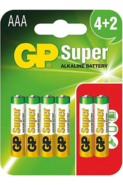 GP Batteries Pachet de 6 Baterii Alcaline AAA Super 1.5V