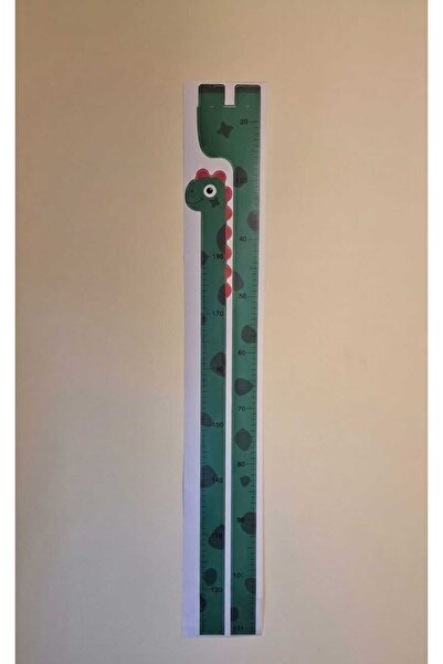 Leapin Craft Çocuk Odası Sevimli Dinozor Figürlü Çocuk Boy Ölçüm Cetveli - Du...