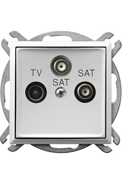 OSPEL Priză pentru antenă TV, satelit și radio, de culoare albă GPA-U2S m 00