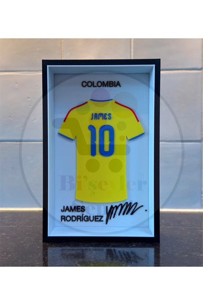 Bi'şeyler Sepeti James Rodríguez - Kolombiya - Forma İmzalı Çerçeve Hediyelik...