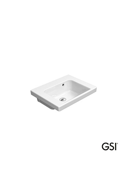 GSI Norm Κρεμαστός / Ένθετος Νιπτήρας Πορσελάνης Χωρίς Οπή Μπαταρίας 50x40εκ ...