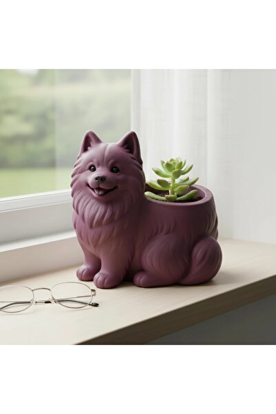 OEM Mini Ghiveci Decorativ Samoyed pentru Plante Mici Imprimat 3D - Purple re...