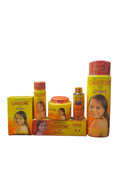 Carotone Skin Lightening Set 6Pcs Lotion.Cream.Oil.Scrub Soap Skin Cream Juice