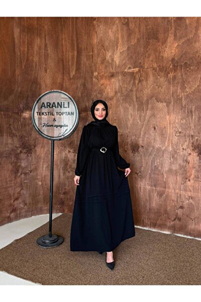 Aranlı tekstil Sare Oversize Medine İpeği Tesettür Elbise