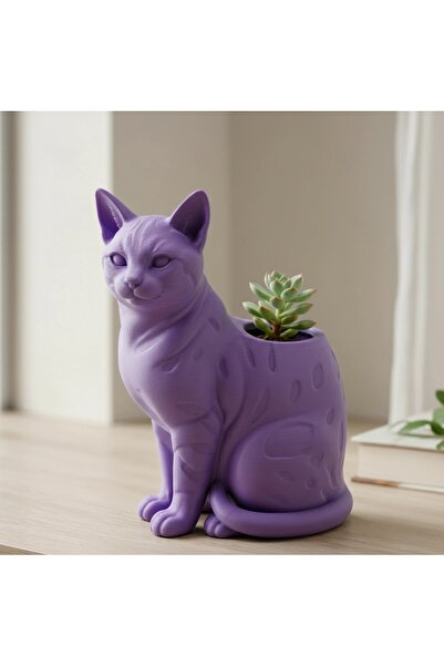 OEM Mini Ghiveci Decorativ Forma Pisica Bengal Imprimat 3D