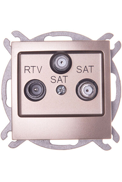 OSPEL Mufă antenă TV, satelit și radio, de culoare aurie GPA-Y2S/M/28