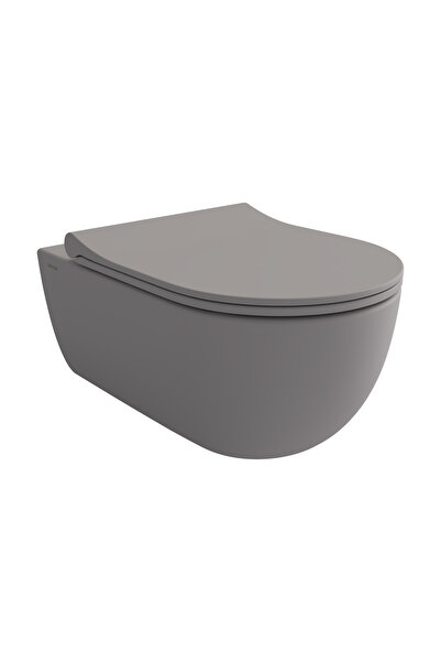 Bocchi V-tondo Rimless Asma Klozet - Taharet Borusuz - Mat Gri - 1416-006-0129
