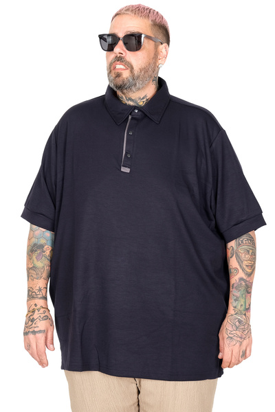 ModeXL Mode XL Large Size T-Shirt Polo Collar U26581 Dark Blue
