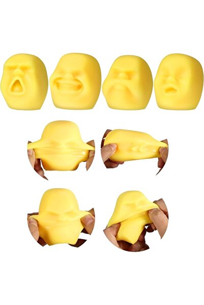 Arabest Stress Ball, 4 Pcs Human Face Fidget Toy, Soft Stretchy TPR Squeeze B...