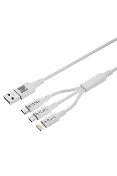 OEM Cablu de date si incarcare Kodak 3in1 USB la USB-C/MicroUSB/iPhone Lightn...