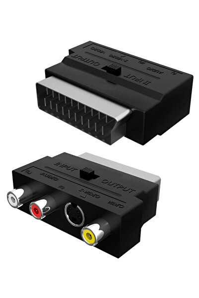 POWERTECH αντάπτορας SCART σε audio/video & S-Video CAB-S011, μαύρος