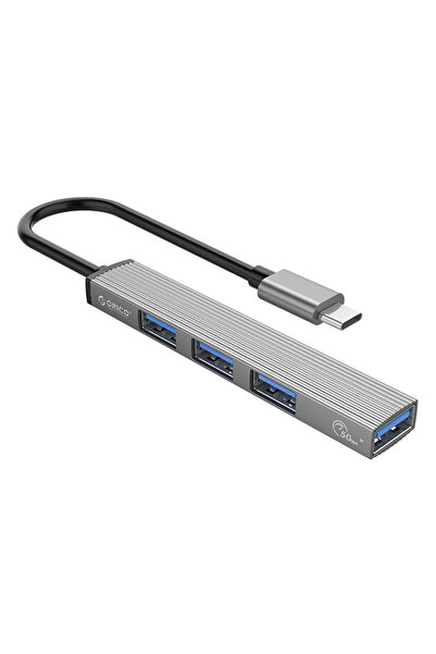 Orico USB hub AH-13, 4x θυρών, USB 3.0, 5Gbps, USB-C σύνδεση, γκρι