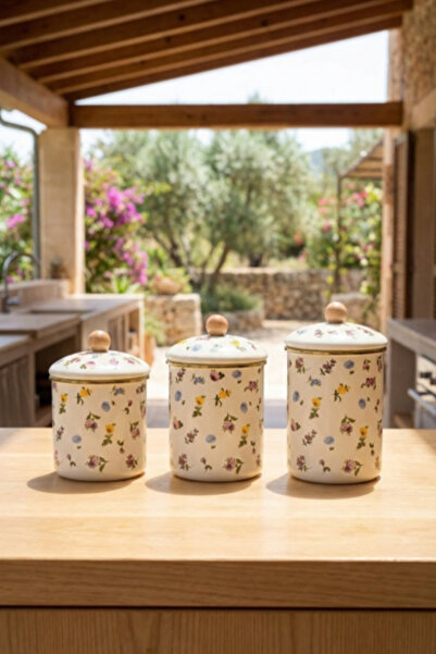 ACAR Petit Fleur Enamel 3-Piece Jar Set